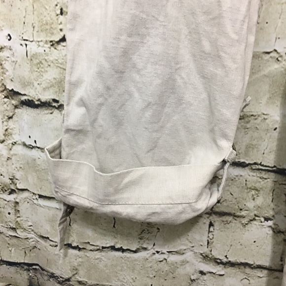 Stamp 10 Beige Linen Blend Capris - Picture 2 of 4